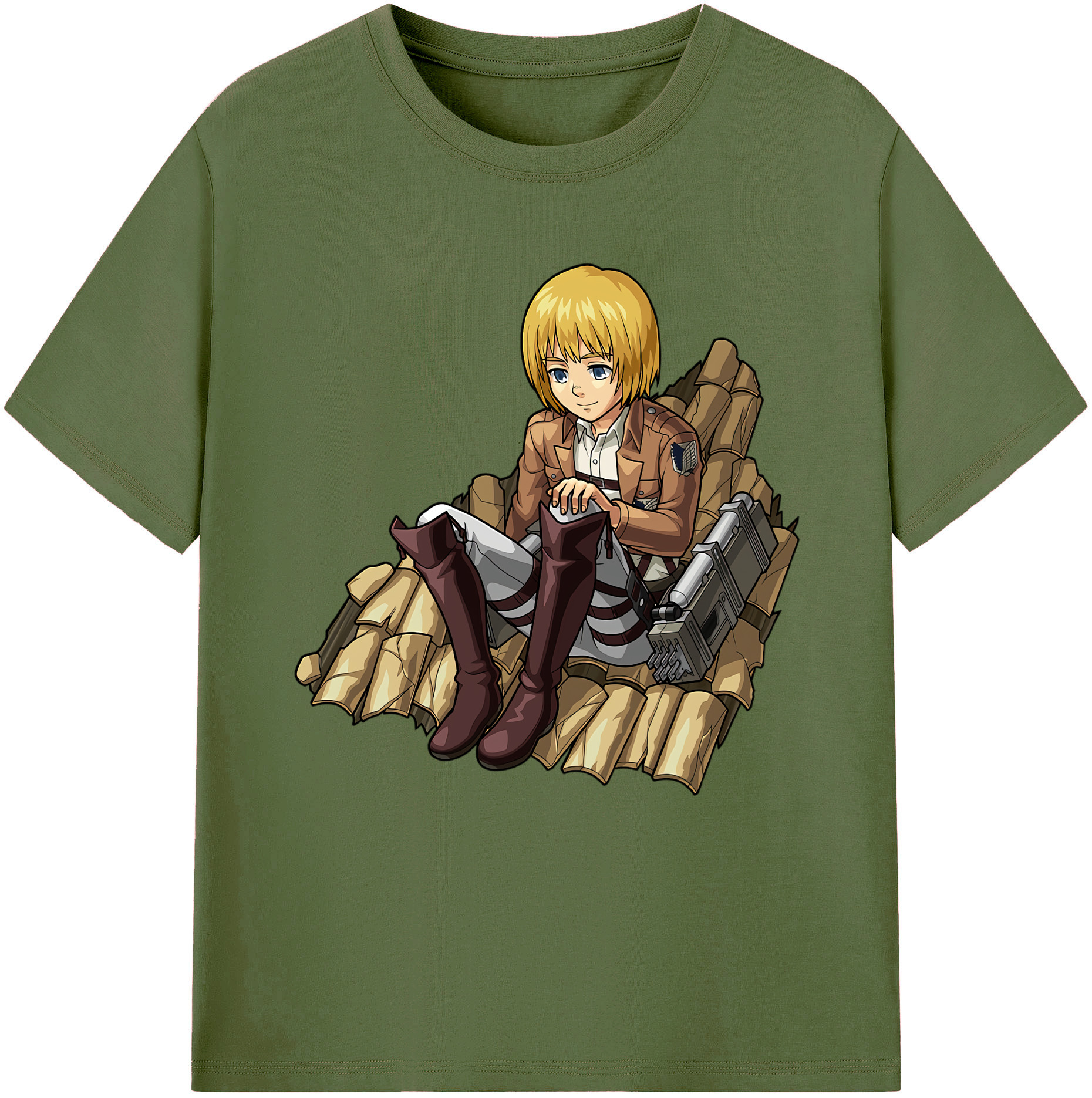 （画像用） 進撃の巨人 アルミン·アルレルト Attack on Titan Armin Arlert 綿100％半袖Tシャツ（フロントプリント）
